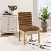 Evelyn Velvet Upholstered Dining Chair in Saddle - 901Saddle-C