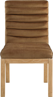 Evelyn Velvet Upholstered Dining Chair in Saddle - 901Saddle-C