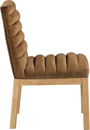 Evelyn Velvet Upholstered Dining Chair in Saddle - 901Saddle-C