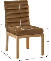 Evelyn Velvet Upholstered Dining Chair in Saddle - 901Saddle-C