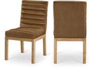 Evelyn Velvet Upholstered Dining Chair in Saddle - 901Saddle-C