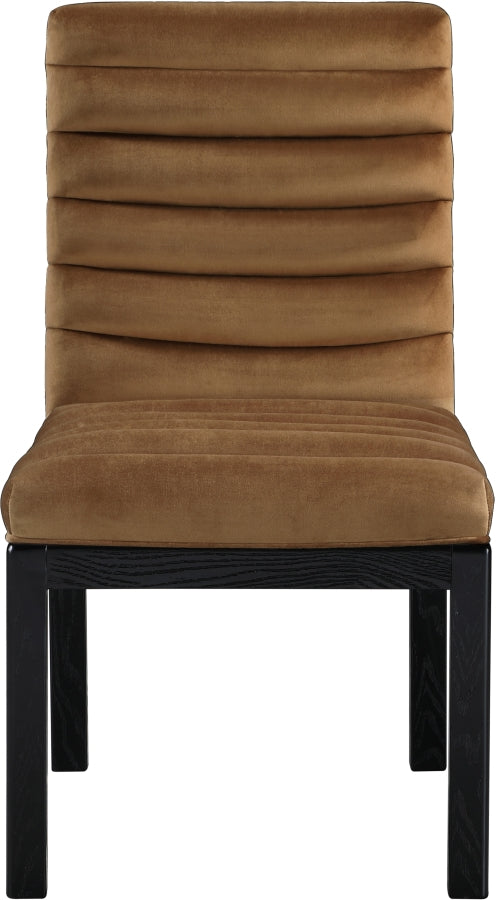 Evelyn Velvet Upholstered Dining Chair in Saddle - 902Saddle-C