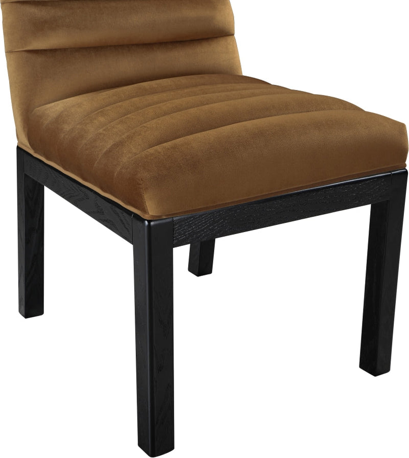 Evelyn Velvet Upholstered Dining Chair in Saddle - 902Saddle-C