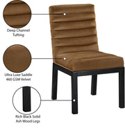 Evelyn Velvet Upholstered Dining Chair in Saddle - 902Saddle-C