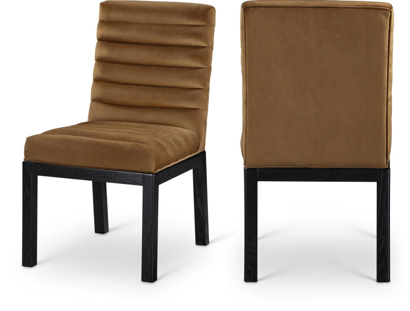 Evelyn Velvet Upholstered Dining Chair in Saddle - 902Saddle-C