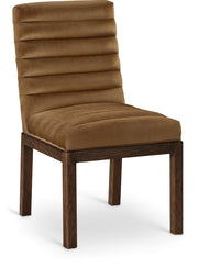 Evelyn Velvet Upholstered Dining Chair in Saddle - 903Saddle-C