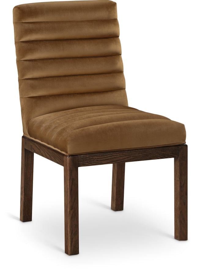 Evelyn Velvet Upholstered Dining Chair in Saddle - 903Saddle-C
