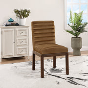 Evelyn Velvet Upholstered Dining Chair in Saddle - 903Saddle-C
