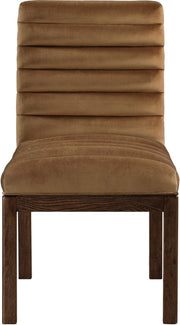 Evelyn Velvet Upholstered Dining Chair in Saddle - 903Saddle-C