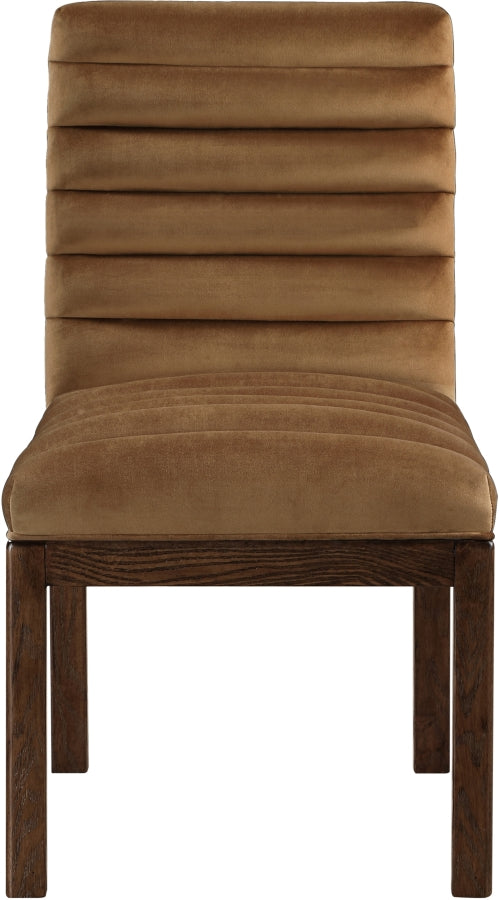 Evelyn Velvet Upholstered Dining Chair in Saddle - 903Saddle-C