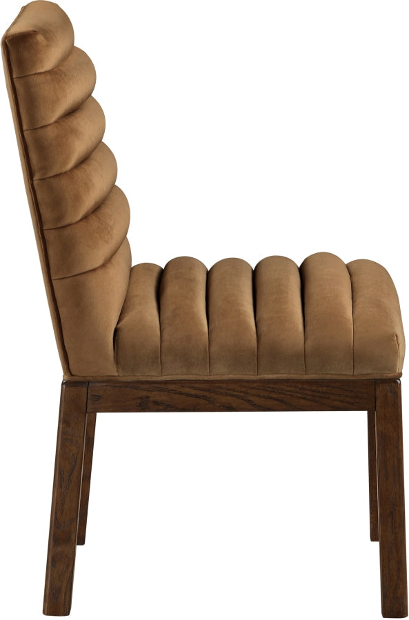 Evelyn Velvet Upholstered Dining Chair in Saddle - 903Saddle-C