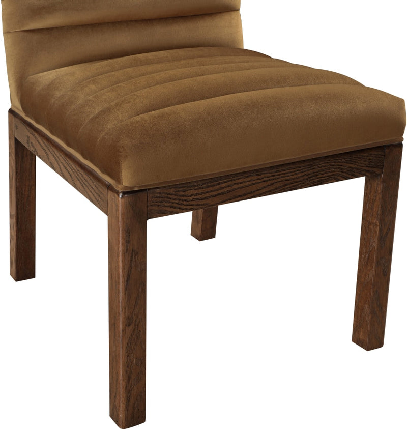 Evelyn Velvet Upholstered Dining Chair in Saddle - 903Saddle-C