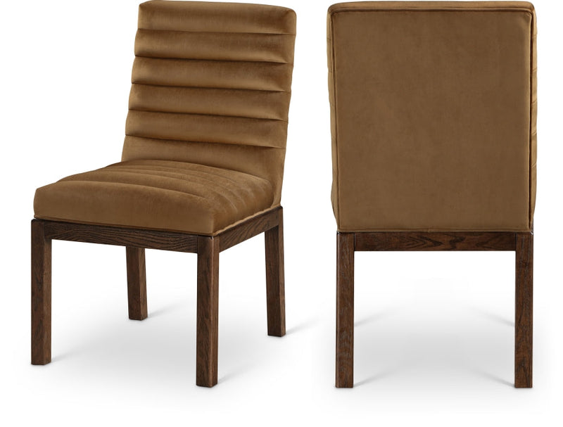 Evelyn Velvet Upholstered Dining Chair in Saddle - 903Saddle-C