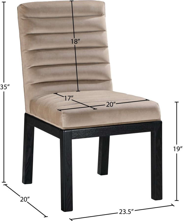 Evelyn Velvet Upholstered Dining Chair in Taupe - 902Taupe-C