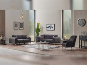 Everest 3-pieces (Sofa & Loveseat & Chair) Livingroom Set Grey in Grey - 101-EVE-LUP15-321