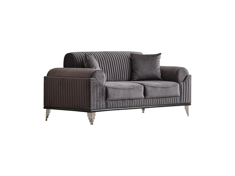 Everest 3-pieces (Sofa & Loveseat & Chair) Livingroom Set Grey in Grey - 101-EVE-LUP15-321