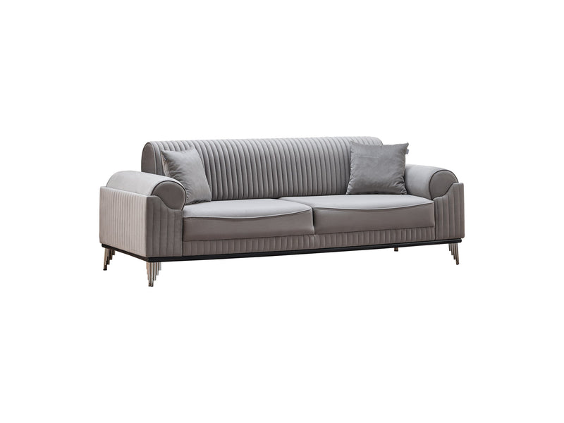 Everest 3-pieces (Sofa & Loveseat & Chair) Livingroom Set Light Grey in Light Grey - 101-EVE-LUP18-321