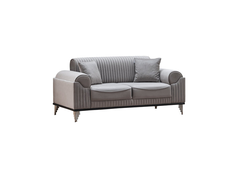 Everest 3-pieces (Sofa & Loveseat & Chair) Livingroom Set Light Grey in Light Grey - 101-EVE-LUP18-321