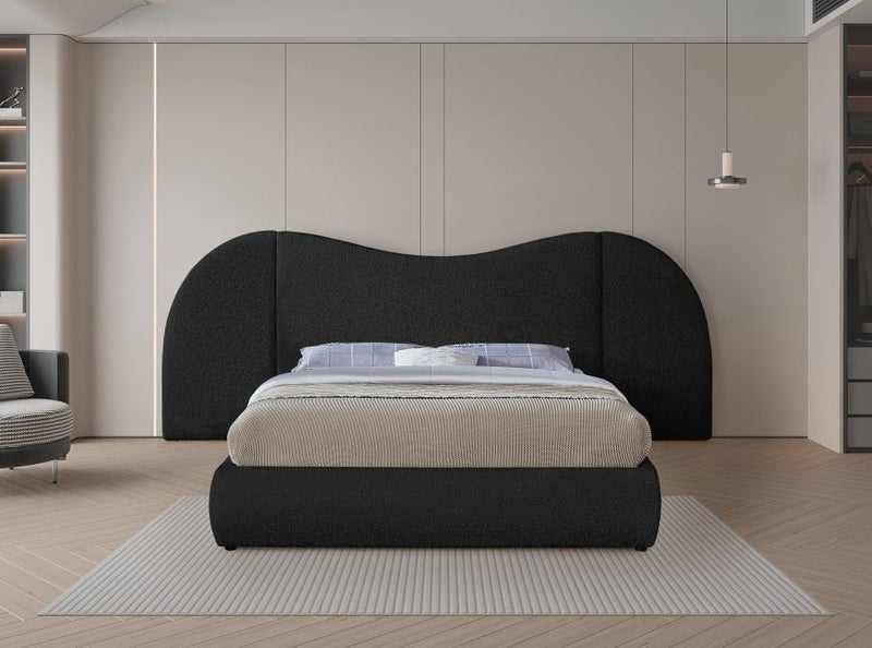 Everest Boucle Fabric King Bed (3 Boxes) Black - B1246Black-K