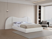 Everest Boucle Fabric King Bed (3 Boxes) Cream - Gate FurnitureKing Bed