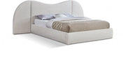 Everest Boucle Fabric King Bed (3 Boxes) Cream - Gate FurnitureKing Bed