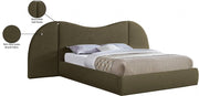 Everest Boucle Fabric King Bed (3 Boxes) Olive - Gate FurnitureKing Bed