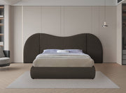 Everest Boucle Fabric Queen Bed (3 Boxes) Brown - Gate FurnitureQueen Bed