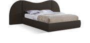 Everest Boucle Fabric Queen Bed (3 Boxes) Brown - Gate FurnitureQueen Bed