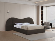 Everest Boucle Fabric Queen Bed (3 Boxes) Brown - Gate FurnitureQueen Bed