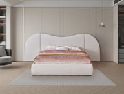 Everest Linen Textured Fabric King Bed (3 Boxes) Cream - Gate FurnitureKing Bed