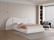 Everest Linen Textured Fabric Queen Bed (3 Boxes) Cream - Gate FurnitureQueen Bed