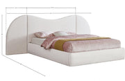Everest Linen Textured Fabric Queen Bed (3 Boxes) Cream - Gate FurnitureQueen Bed