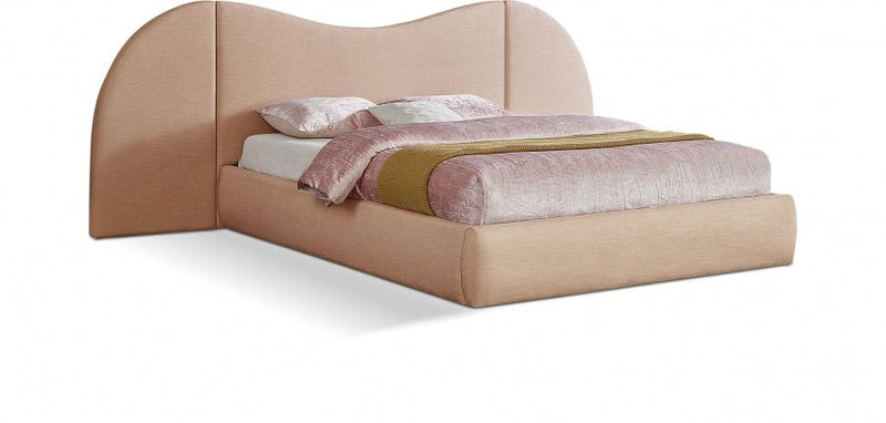 Everest Linen Textured Fabric Queen Bed (3 Boxes) Natural - Gate FurnitureQueen Bed
