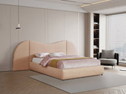 Everest Linen Textured Fabric Queen Bed (3 Boxes) Natural - Gate FurnitureQueen Bed