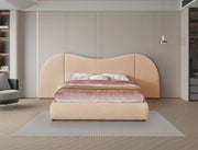 Everest Linen Textured Fabric Queen Bed (3 Boxes) Natural - Gate FurnitureQueen Bed