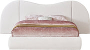 Everest Linen Textured Fabric Queen Bed (3 Boxes) White - Gate FurnitureQueen Bed