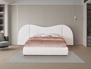 Everest Linen Textured Fabric Queen Bed (3 Boxes) White - Gate FurnitureQueen Bed