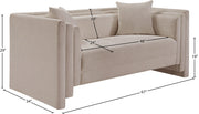 Everett 67" Chenille Fabric Upholstered Loveseat in Beige - 44068Beige-L