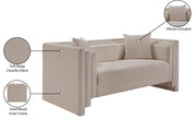 Everett 67" Chenille Fabric Upholstered Loveseat in Beige - 44068Beige-L