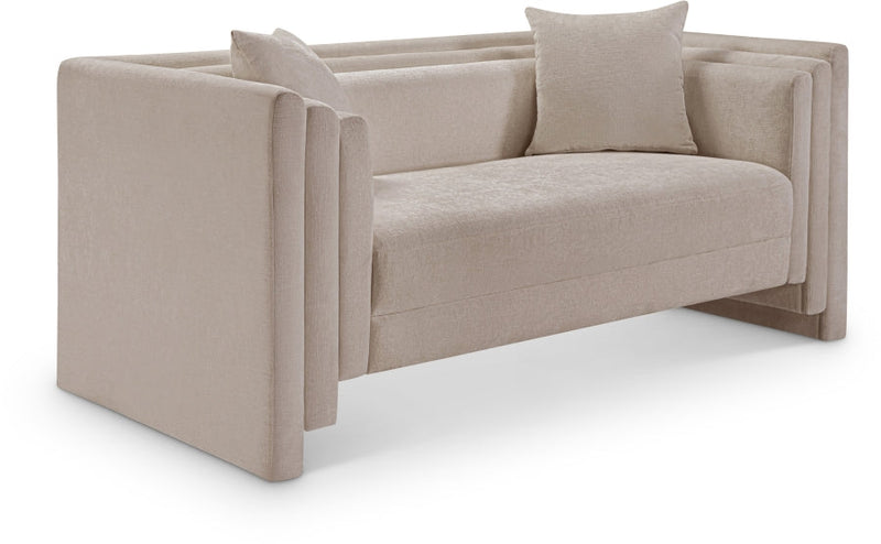 Everett 67" Chenille Fabric Upholstered Loveseat in Beige - 44068Beige-L