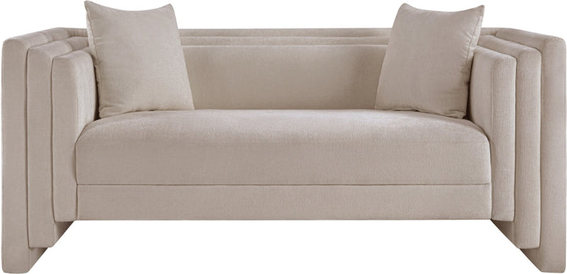 Everett 67" Chenille Fabric Upholstered Loveseat in Beige - 44068Beige-L