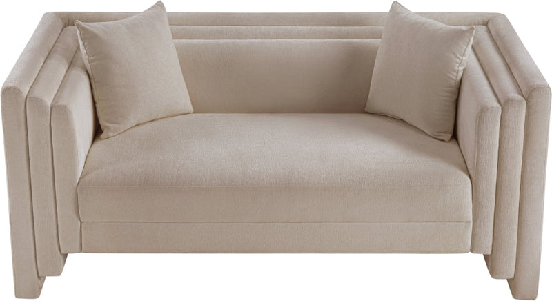 Everett 67" Chenille Fabric Upholstered Loveseat in Beige - 44068Beige-L