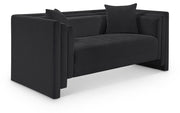 Everett 67" Chenille Fabric Upholstered Loveseat in Black - 44068Black-L