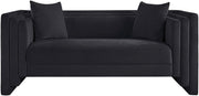 Everett 67" Chenille Fabric Upholstered Loveseat in Black - 44068Black-L