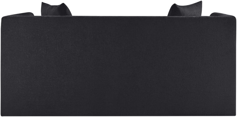 Everett 67" Chenille Fabric Upholstered Loveseat in Black - 44068Black-L