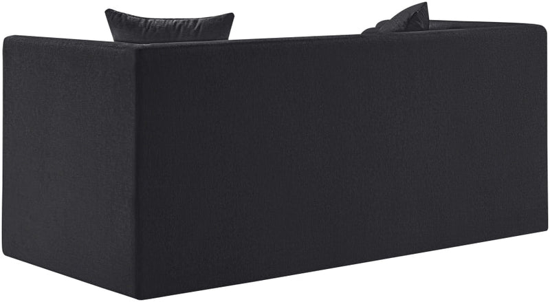 Everett 67" Chenille Fabric Upholstered Loveseat in Black - 44068Black-L