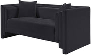 Everett 67" Chenille Fabric Upholstered Loveseat in Black - 44068Black-L