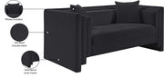 Everett 67" Chenille Fabric Upholstered Loveseat in Black - 44068Black-L