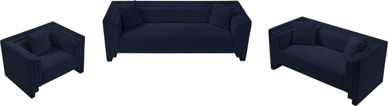Everett 67" Chenille Fabric Upholstered Loveseat in Blue - 44068Navy-L