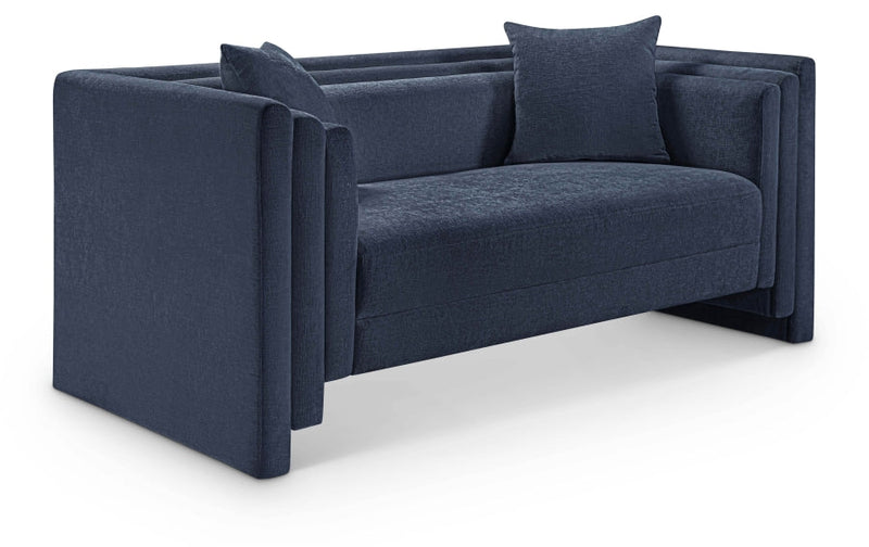 Everett 67" Chenille Fabric Upholstered Loveseat in Blue - 44068Navy-L